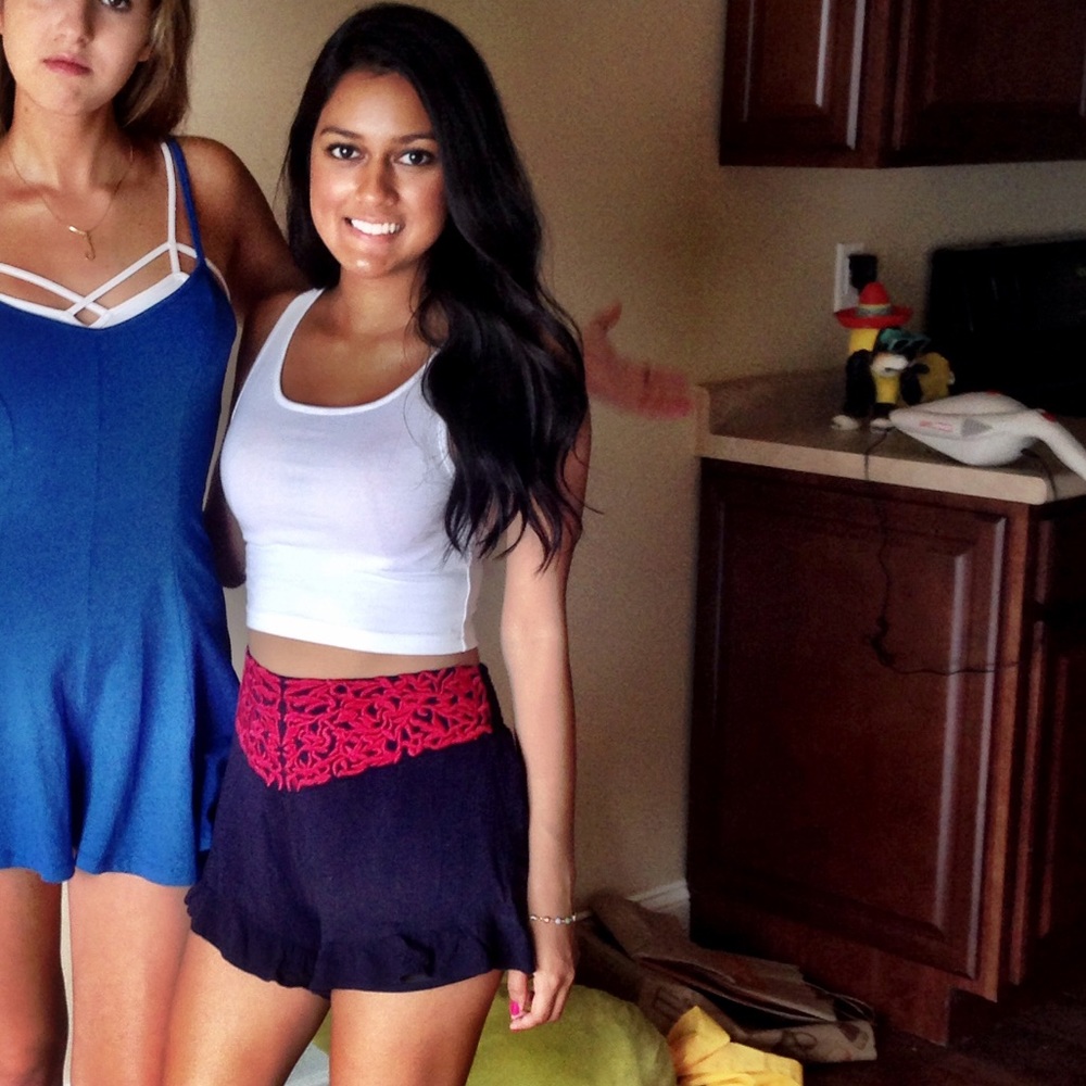 Forever 21 ruffle embroidered shorts